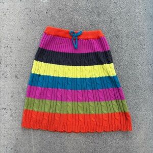 VTG  The Childrens Place Girls Size 5 Cable Knit Rainbow Stripe Sweater Skirt